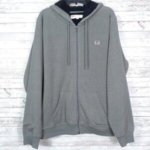 Levis Mens Full Zip Hoodie Jacket XL Sherpa Lined Gray Black 699A